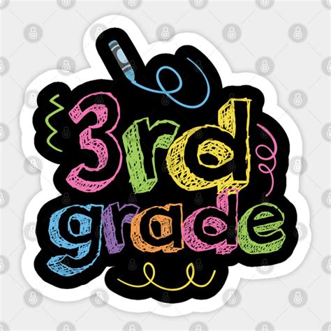 Third Grade Third Grade Sticker Teepublic
