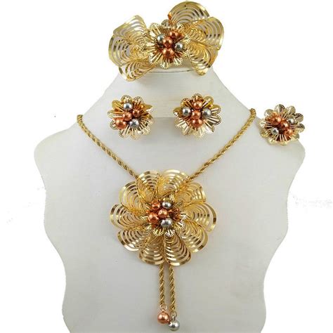 Buy Dubai Gold Jewelry Sets Women Party Beads Necklace