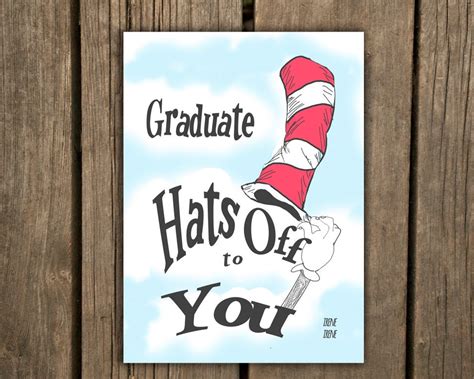 Dr Seuss Quote Graduation Card Hats Off To You Grad Card