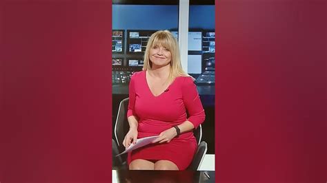 Christine Talbot Sexy Cleavage Blonde Milf Tight Red Dress Legs News Presenter Holly Willoughby