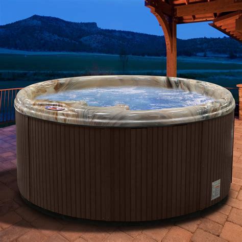 American Spas 5 Person 11 Jet Premium Acrylic Round Tuscan Sun Spa Hot Tub With Multi Color Spa