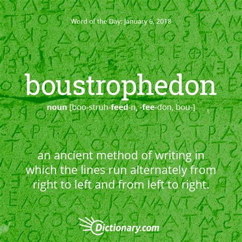 Definition Of Boustrophedon Uncommon Words Weird