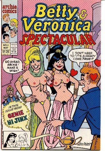 Rule 34 2girls Archie Andrews Archie Comics Betty And Veronica Betty Cooper Black Hair Blonde