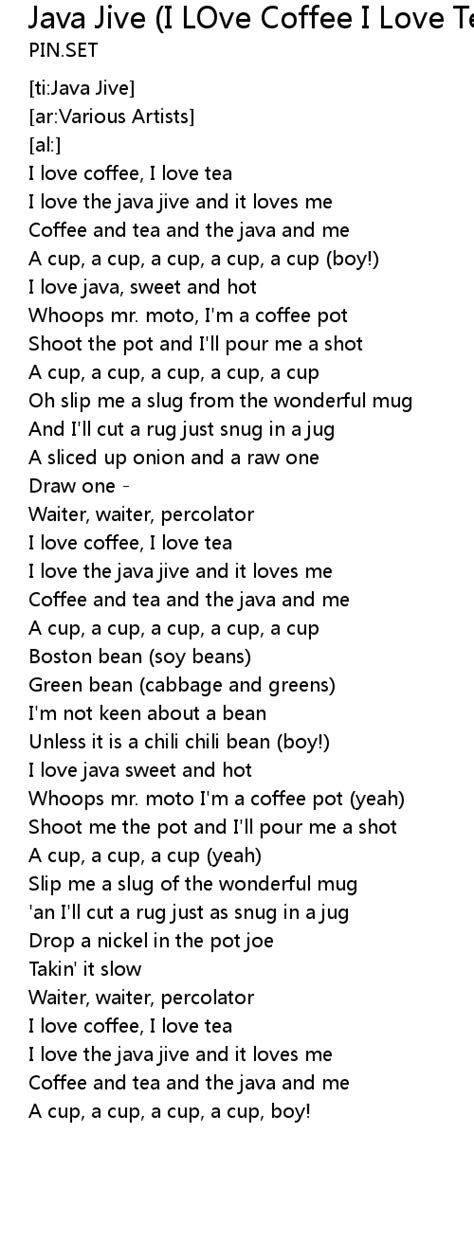 20 Coffee Bean Lyrics Images