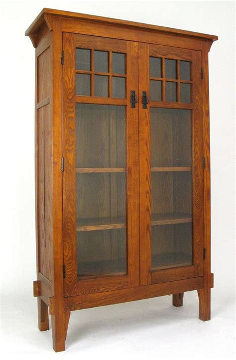 Wayborn Glass Door Cabinet Mission Style Furniture Glass Cabinet