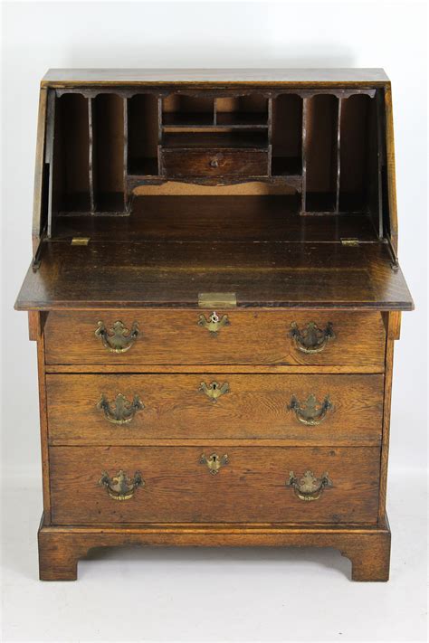 Small Antique Edwardian Oak Bureau