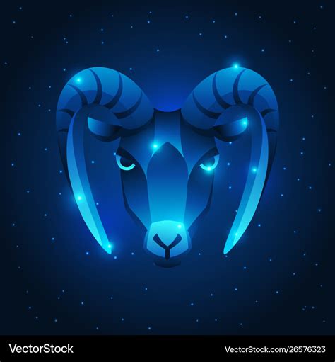 Capricorn Zodiac Sign Blue Star Horoscope Symbol Vector Image