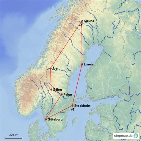 Stepmap Schweden Rundreise Landkarte Für Schweden