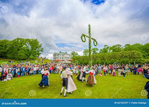 Dancing Around The Maypole In Midsummer Editorial Photography Image