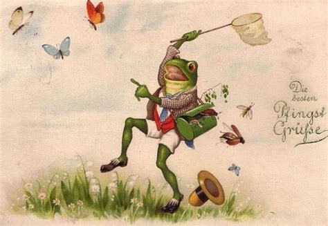 Vintage Postcard Frog Illustration Frog Art Frog And Toad