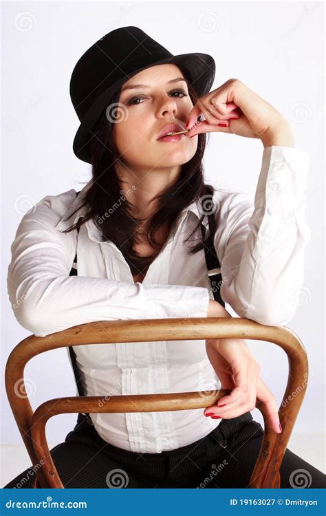 Gangster Girl Sitting On Chair Stock Image Image Of Teeth Sitting