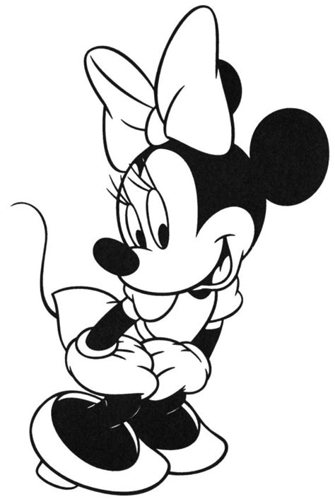 Gambar Sketsa Gambar Kartun Minnie Mouse Belajar Mewarnai Anak Lucu Di