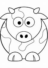 Coloring Pages Cow Cows Big Fat Drawing Cute Cartoon Kids Small Easy Color Drawings Draw Baby Animals sketch template