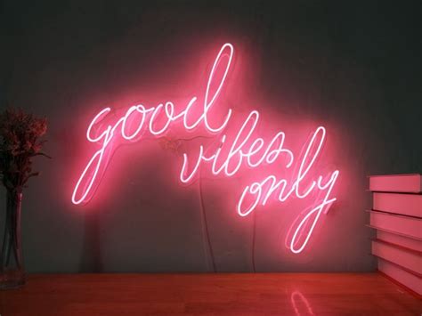 Good Vibes Only Custom Dimmable Neon Signs for Wall Decor ...