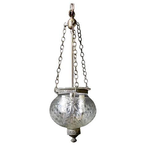 Etched Glass Bell Jar Hurricane Pendant Light Or Lantern At 1stdibs
