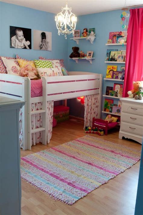 Make a dreamy, diy play canopy for a kid's room. Mini loft bed to make a fort. How cool is that concept ...