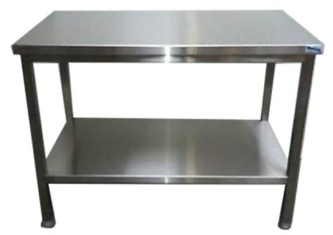 Table en inox sur cloison ouverte. TABLE INOX CENTRALE + ETAGERE LARGEUR 700 MM - TABLES INOX ...