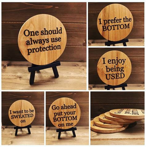 Funny Quote Coasters Wood Engraved Flirty Saying Bar Decor Wood Burning Crafts Homemade