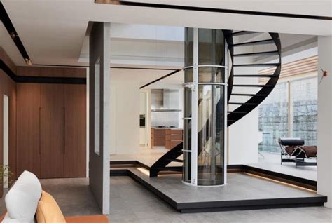 Multi Level Spiral Staircase Glass Elevator9 Idesignarch Interior