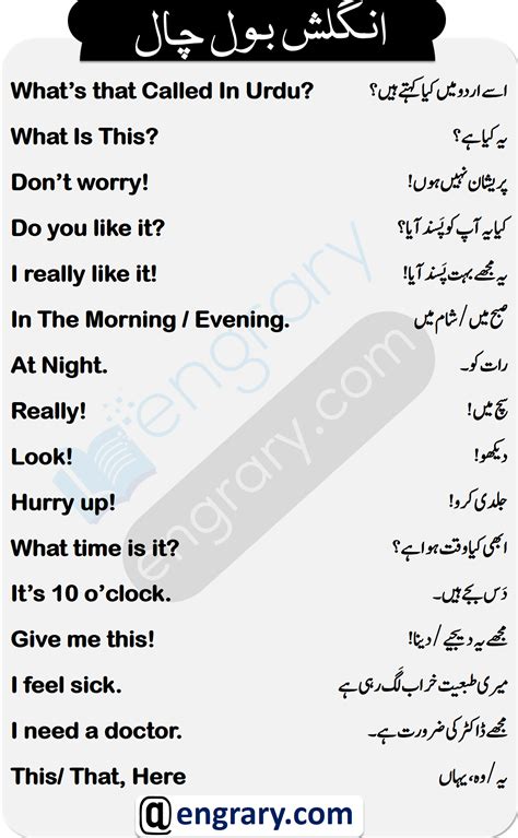 Daily Use English To Urdu Conversation Sentences Engrary