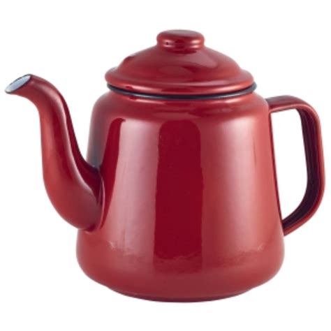 Enamel Teapot Red 15l Catering Products Direct