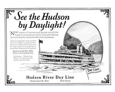 Hudson River Day Line Trips Ad 1920s Vintage Advertising Digital