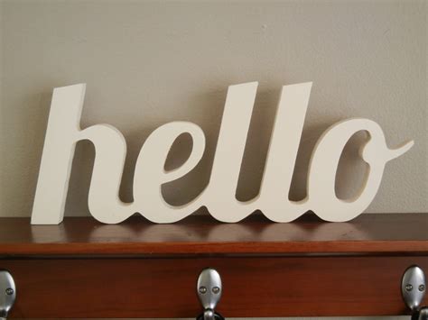Wooden Hello Sign Wood By Createdreflections On Etsy