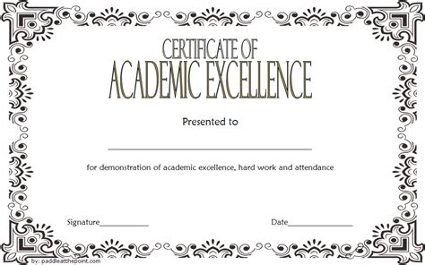 Certificate Of Academic Excellence Template Template