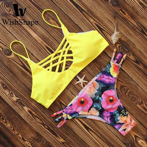 Bikini 2017 New Arrival Swimwear Women Bikini Set Sexy Floral Print Push Up Bathing Brazilian