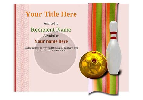 Free Ten Pin Bowling Certificate Templates Inc Printable Badges My