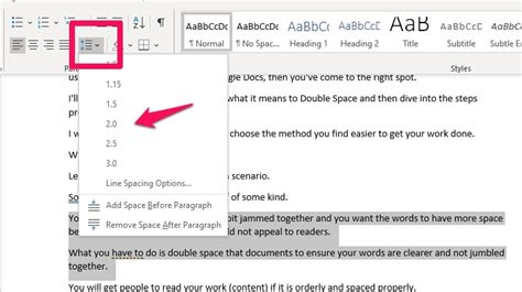 Line spacing is the space between each line in a paragraph. How To Double Space Word(s) In Microsoft Word Step-By-Step
