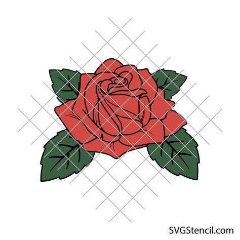 Layered Flower Svg Rose Bud Svg Red Rose Svg Svgstencil