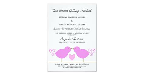 two chicks getting hitched lesbian wedding invitation