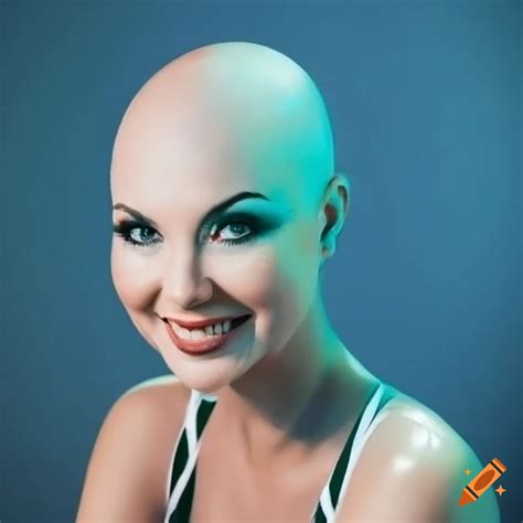 Portrait Of Crystal Gayle With A Shaved Head On Craiyon