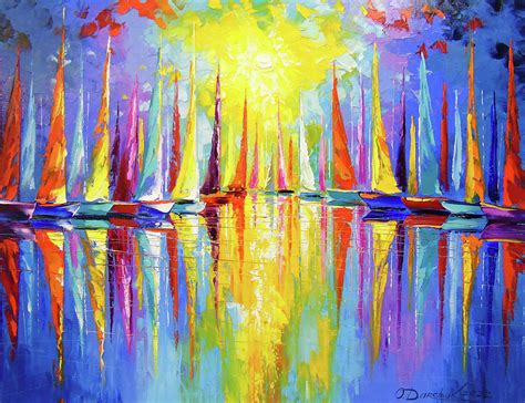 Rainbow Sailboats Painting By Olha Darchuk Fine Art America
