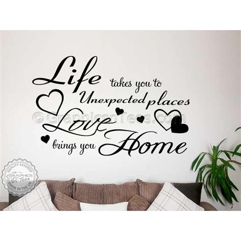 The future is never set in stone, remember that. click on image of life takes us unexpected places quotes to view full size. Life Takes You To Unexpected Places, Love Brings You Home Family Wall Art Sticker Quote Decor Decal