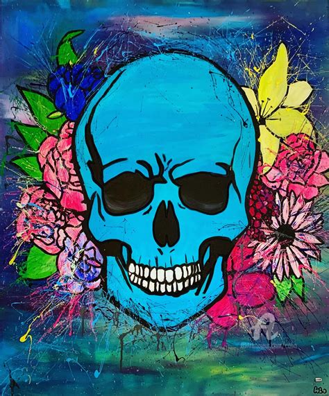 Skull Flowers Painting By Cobo Artmajeur