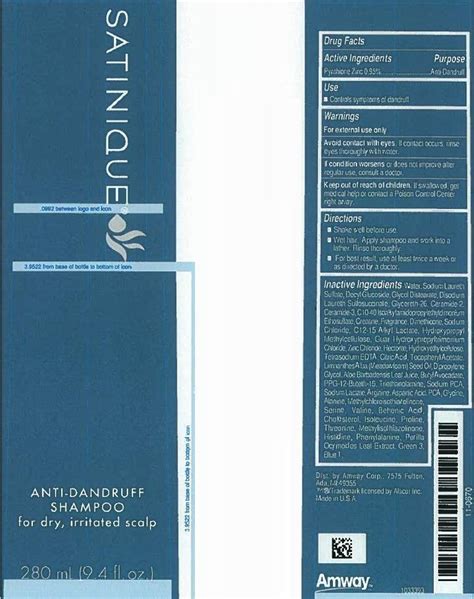 Satinique Anti Dandruff For Dry Irritated Scalp Shampoo