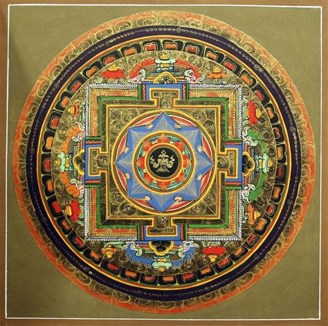 Tibetan Mandala Thangka Painting Mandalas Drawing Mandala Painting