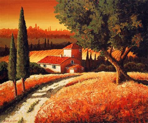 Tuscan Art Tuscan Landscape Painting Landscape Poster Landscape