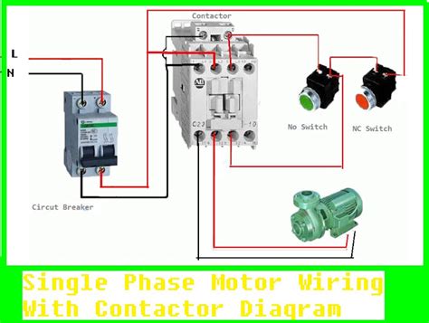 Single Phase Motor Wiring With Contactor Diagram Electrical And