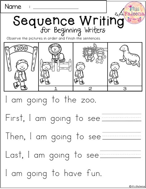 Free Sequence Writing For Beginning Writers Sequence Writing