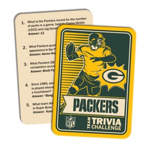 Masterpieces Game Day Nfl Green Bay Packers Team Trivia Challenge
