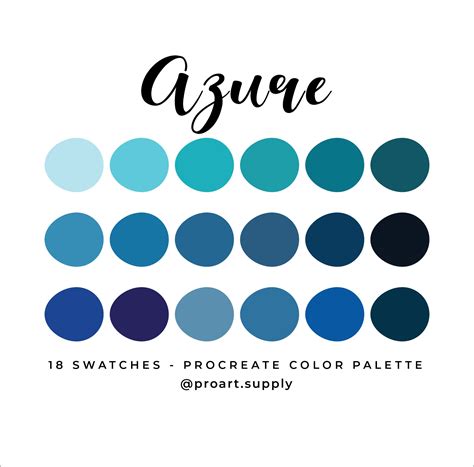 Azure Procreate Color Palette Azul Teal Navy Para Ipad Etsy