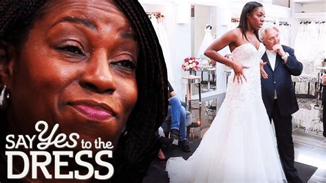 mother wants the bride in a modest and demure wedding dress say yes to the dress uk youtube