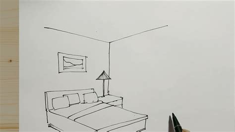 How To Draw Bed Room 3d Perspective Step By Step Drawing Pen And Pencil