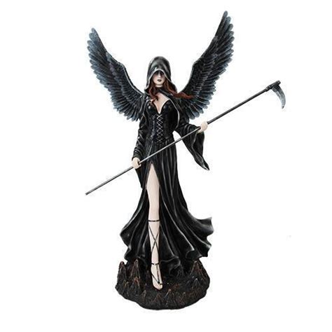 Lady Grim Reaper Death With Scythe Dark Angel Large Figurine