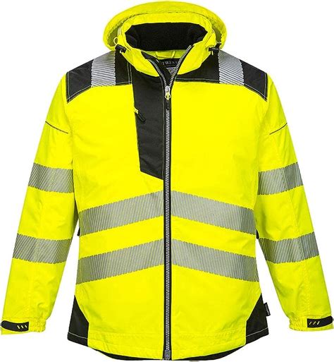 Portwest Pw3 Hi Vis Winter Jacket Work Safety Protective Reflective