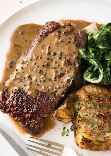 Steak With Creamy Peppercorn Sauce Recipe Recipes Cooking Meat