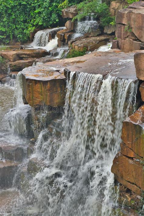 Beautiful Small Waterfall In Cambodian Rainforest Stock Image Image